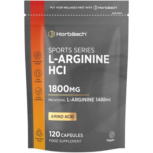 Arginine 1800mg 120 capsules - l,